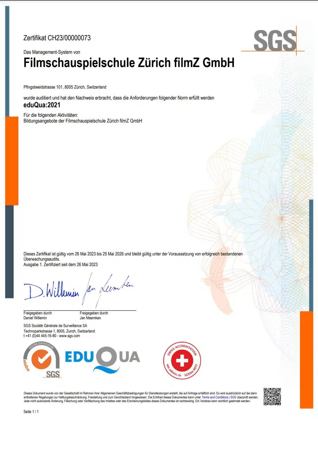 eduQua Zertifikat
